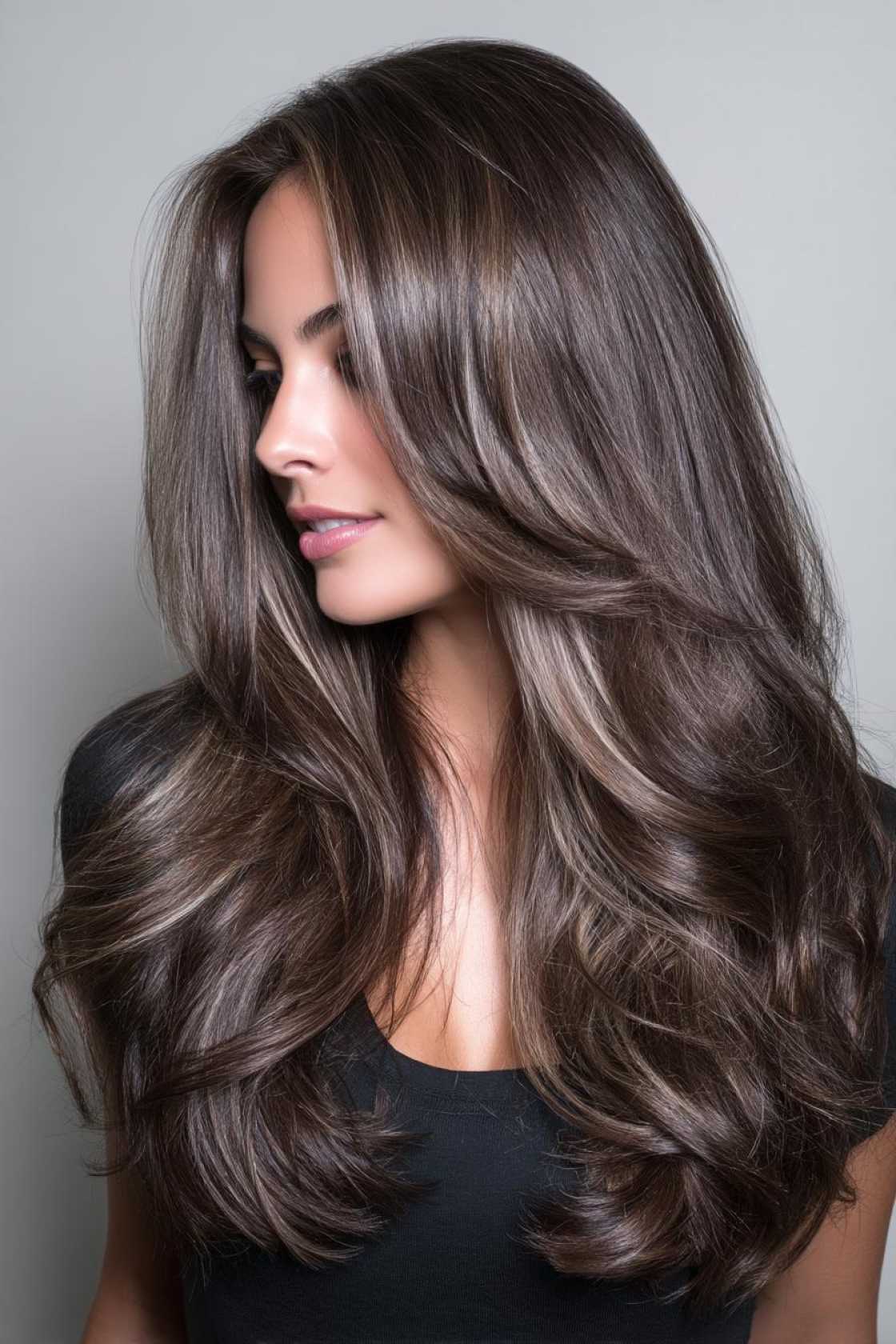 Sun-Kissed & Sunkissed: 18+ Balayage & Highlight Ideas for Long Brown Hair. - 16. Ash Brown Highlights