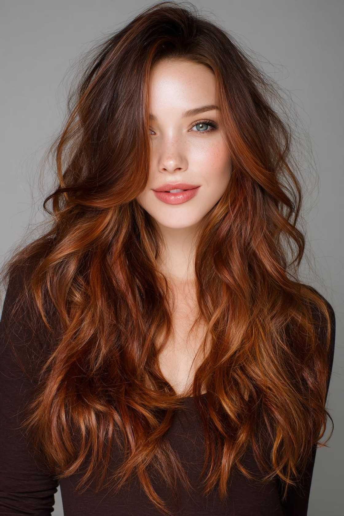 Sun-Kissed & Sunkissed: 18+ Balayage & Highlight Ideas for Long Brown Hair. - 11. Auburn Balayage