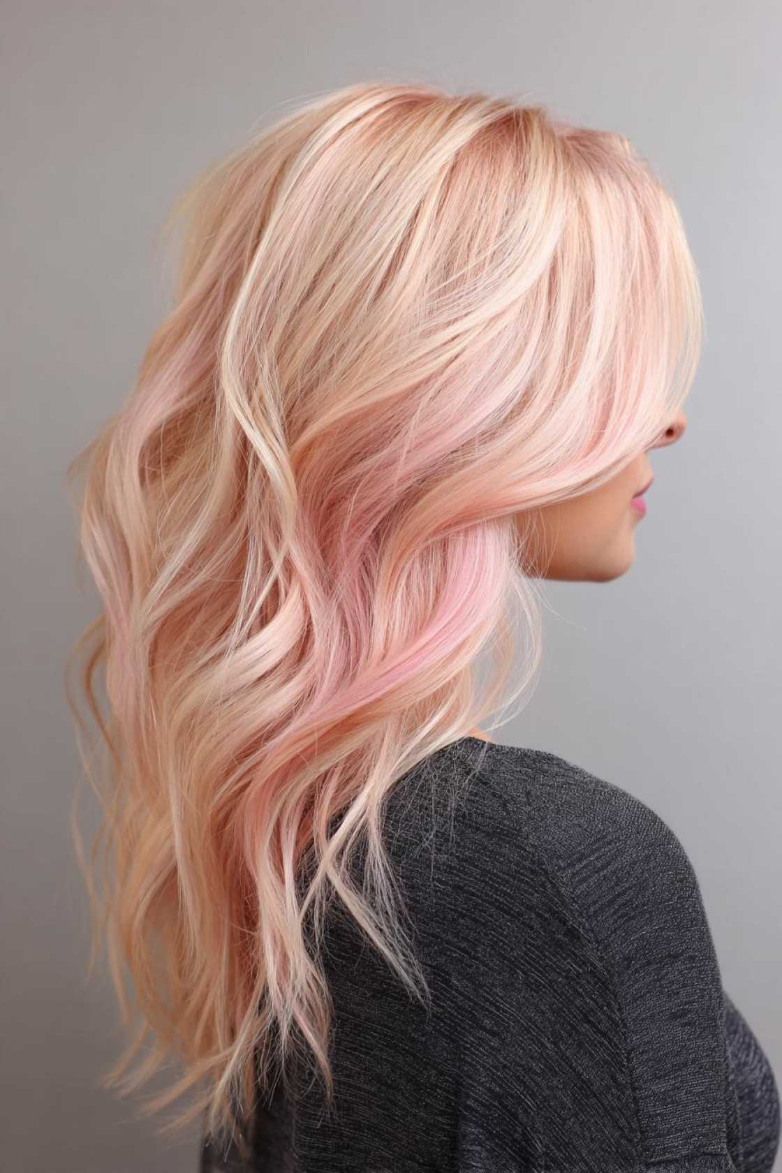 The Art of Peekaboo Hair: 12+ Stunning Color Combinations & Placement Ideas. - Soft Pastel Pink