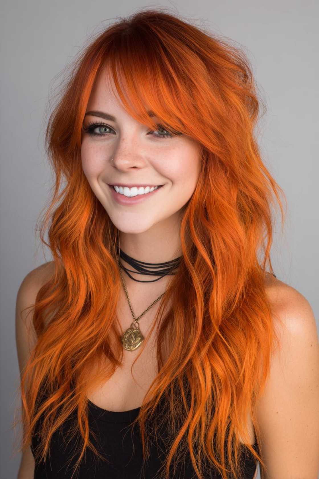The Art of Peekaboo Hair: 12+ Stunning Color Combinations & Placement Ideas. - Bold Orange