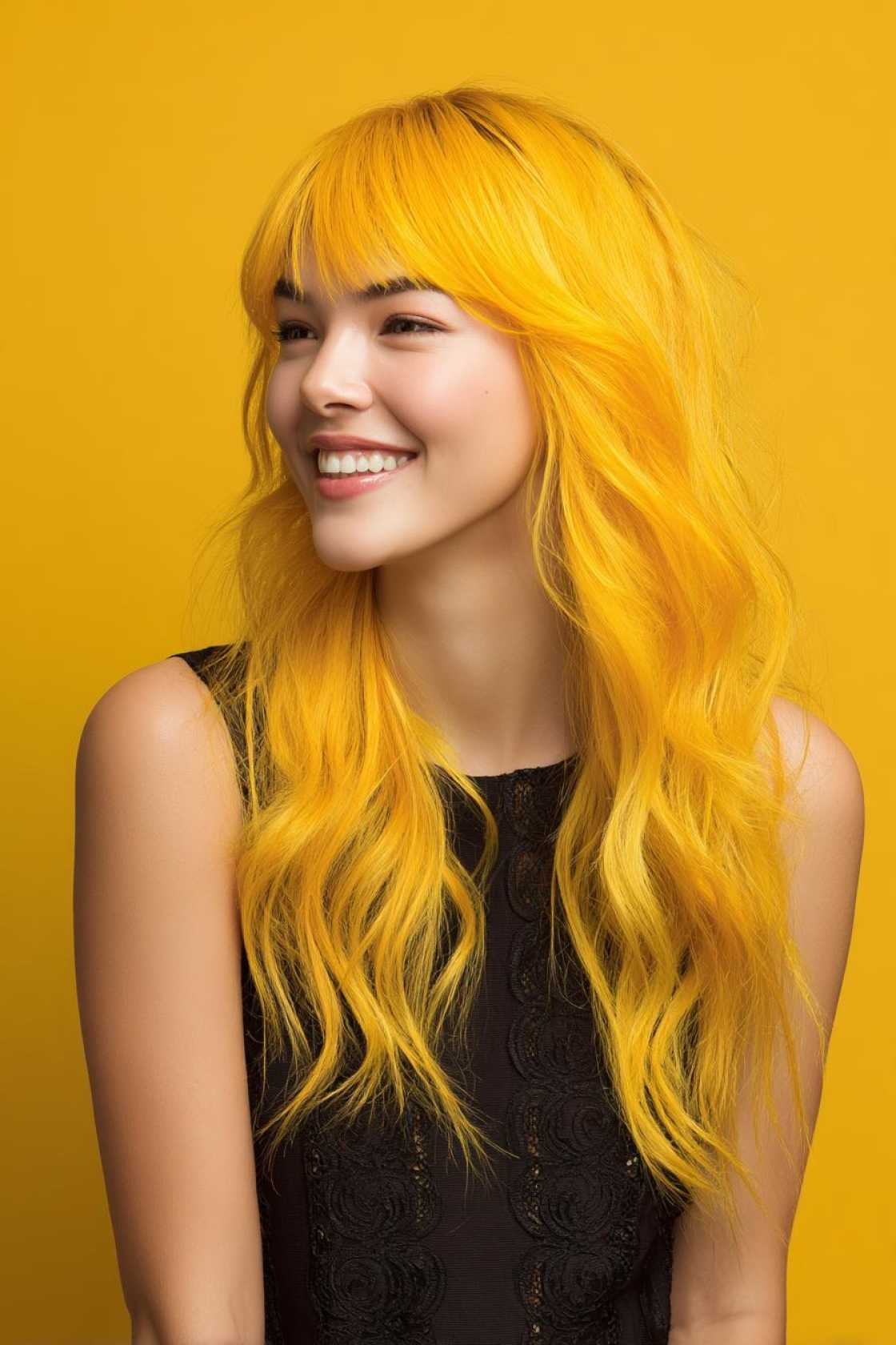 The Art of Peekaboo Hair: 12+ Stunning Color Combinations & Placement Ideas. - Sunny Yellow