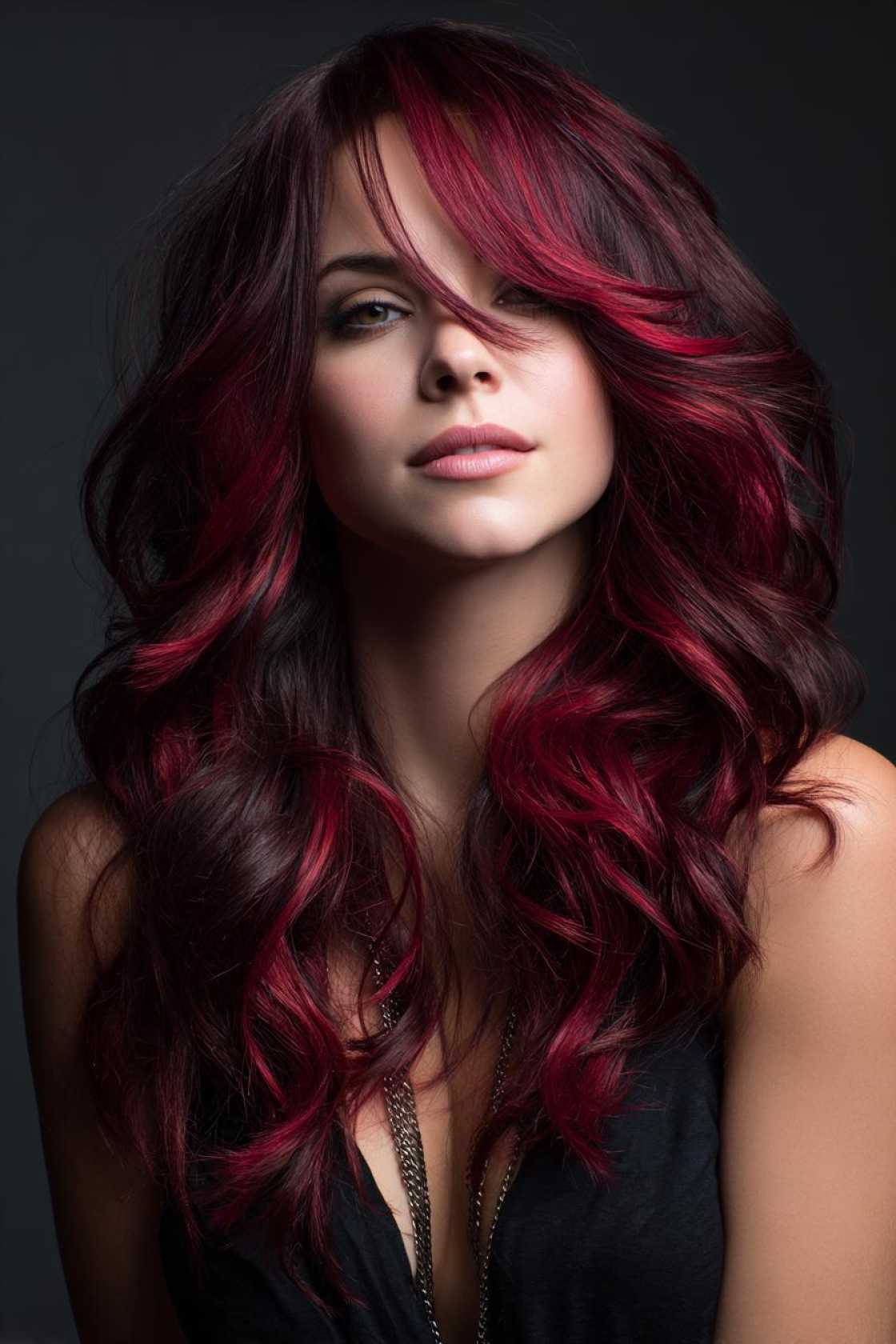 The Perfect Blend: 12+ Stunning Examples of Chocolate Cherry Hair Color. - 1. Rich Chocolate with Intense Cherry Sw