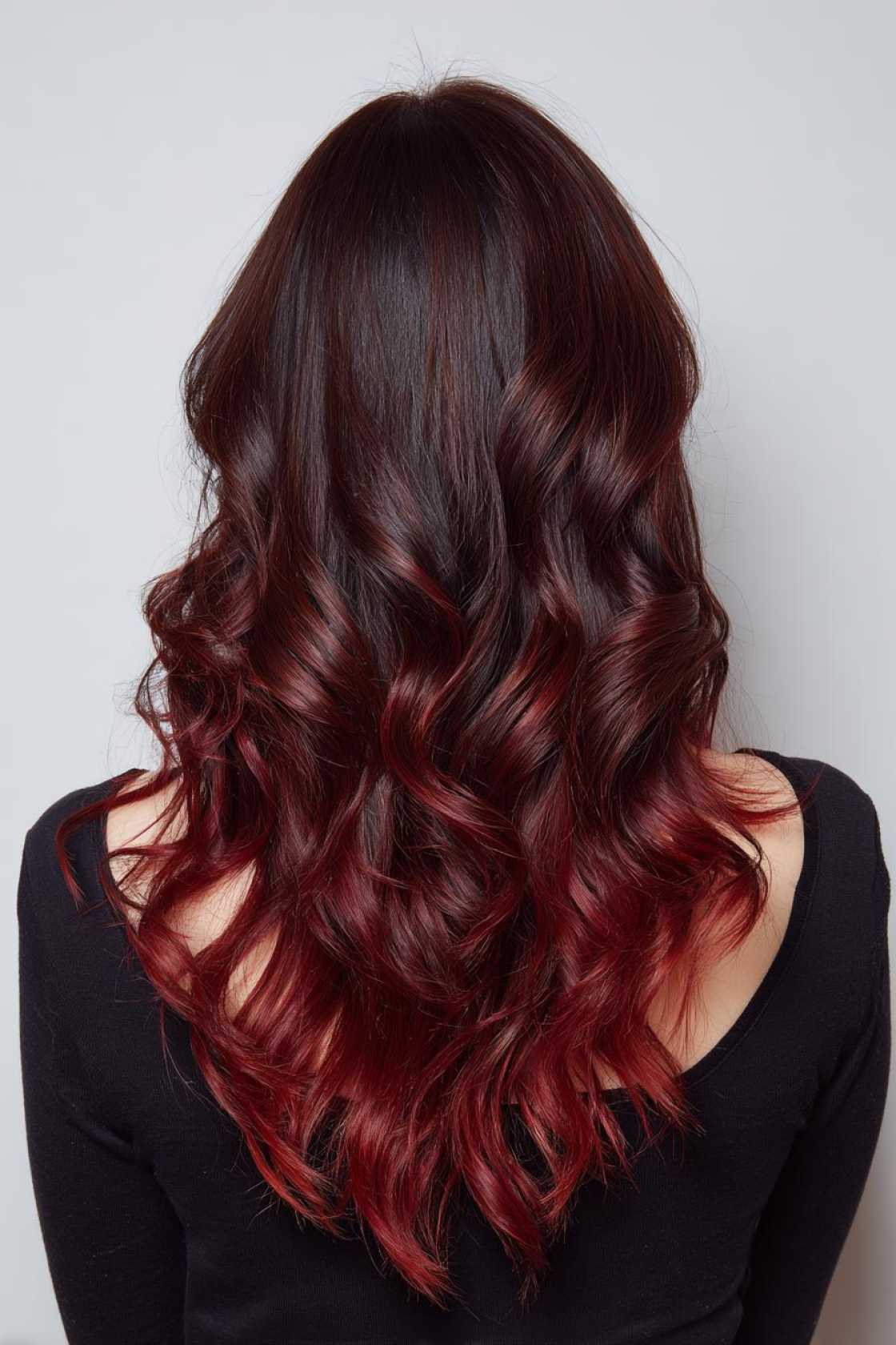 The Perfect Blend: 12+ Stunning Examples of Chocolate Cherry Hair Color. - 9. Chocolate Roots with Cherry Ends