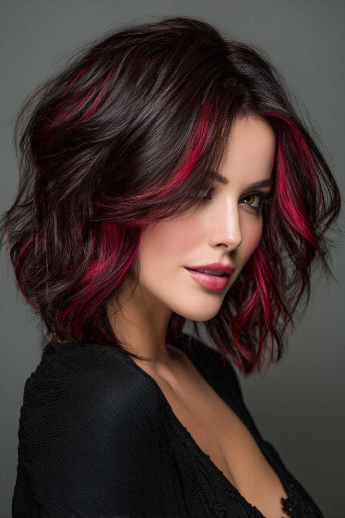 The Perfect Blend: 12+ Stunning Examples of Chocolate Cherry Hair Color. - 8. Dark Chocolate with Bright Cherry Pop