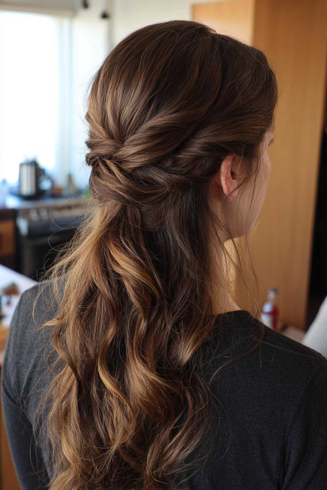 The Ultimate Guide: 25+ Cute & Easy Back to School Hairstyles for Girls (All Hair Types). - 25. Half-Up Half-Down with a Twist