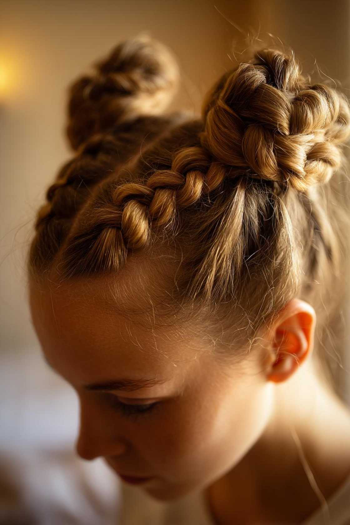 The Ultimate Guide: 25+ Cute & Easy Back to School Hairstyles for Girls (All Hair Types). - 3. Double Buns with Braids