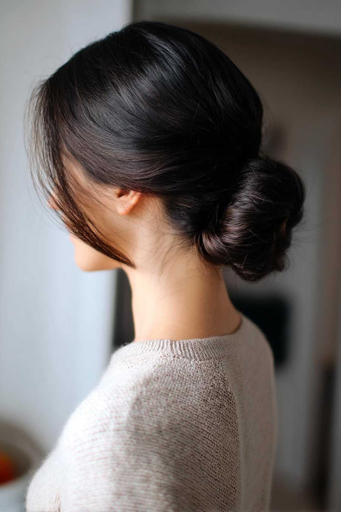 The Ultimate Guide: 25+ Cute & Easy Back to School Hairstyles for Girls (All Hair Types). - 22. Low Bun with Side Part