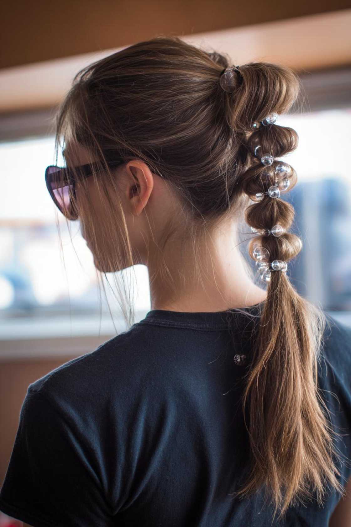The Ultimate Guide to Waterpark Hairstyles: 18+ Looks to Keep Hair Out of Your Face. - 18. Bubble Ponytail