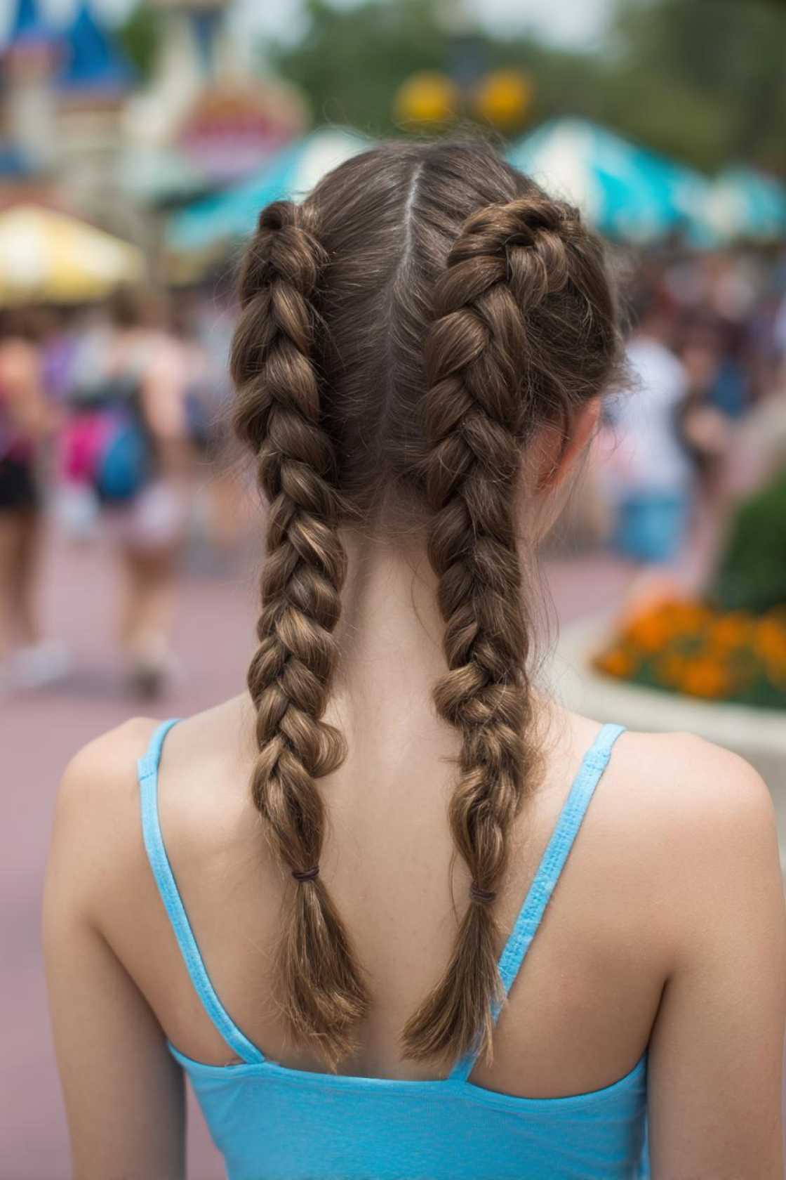 The Ultimate Guide to Waterpark Hairstyles: 18+ Looks to Keep Hair Out of Your Face. - 17. Two French Braids