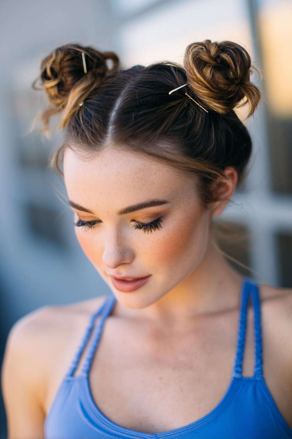 The Ultimate Gym Hair Guide: 12+ Hairstyles That Stay Put (Cardio to Weights). - 1. Space Buns