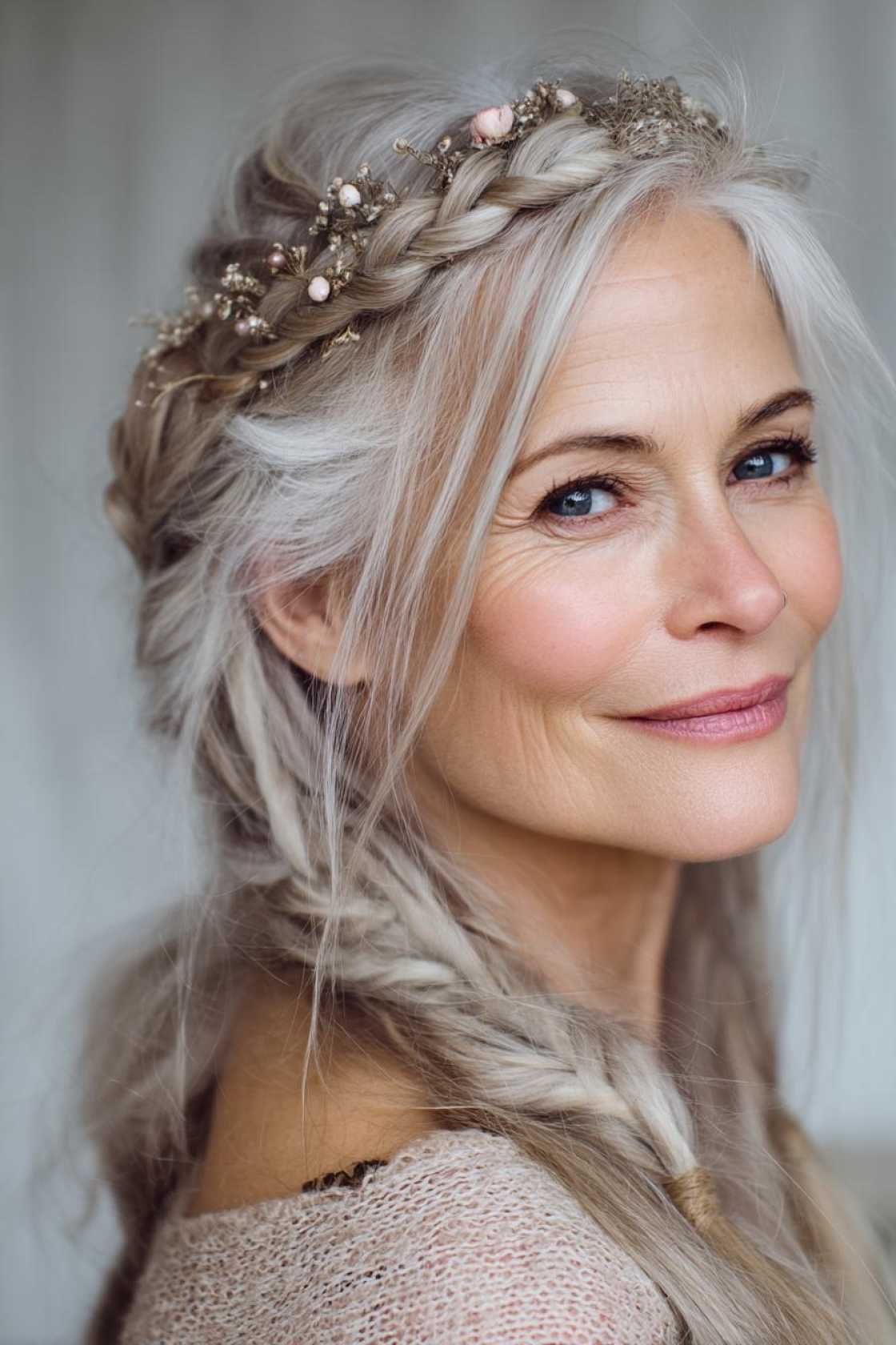 Timeless Beauty: 12+ Graceful Hairstyles for the Mother of the Groom. - 5. Braided Crown