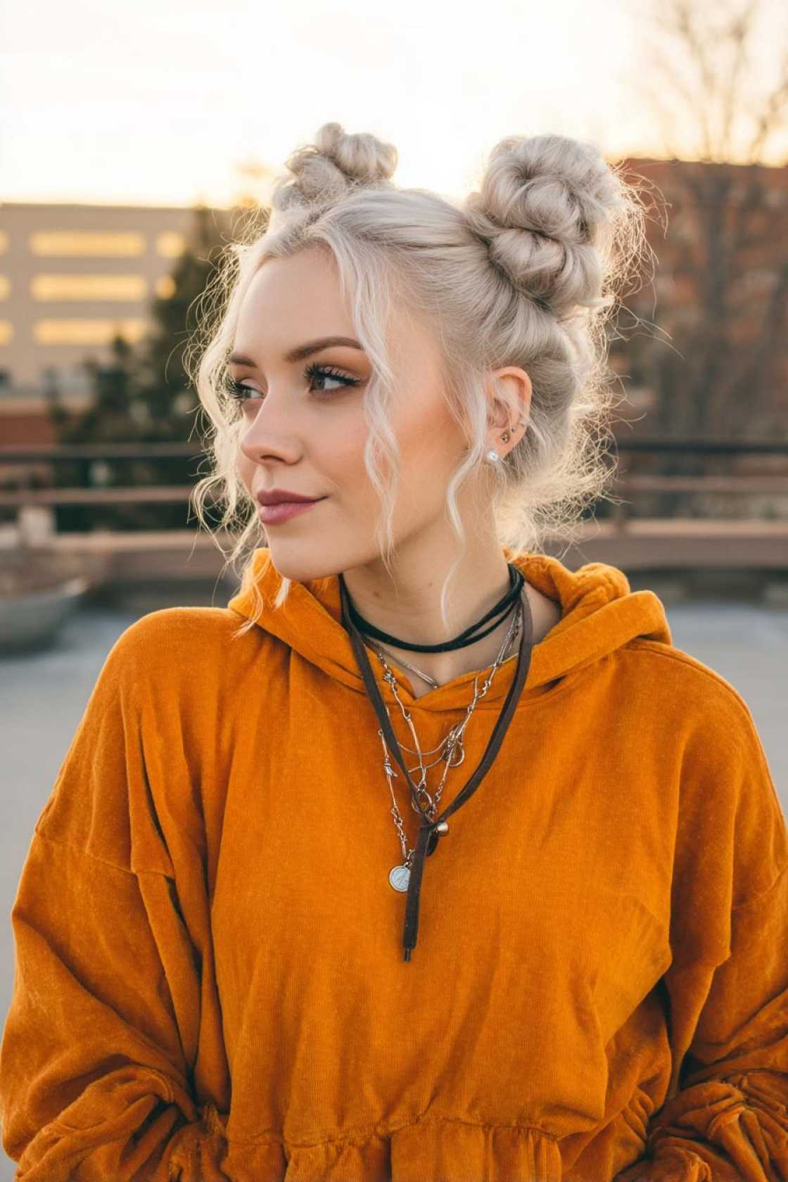 Waitress Hair Hacks: 20+ Tips & Styles for Managing Hair During Long Shift - 11. Space Buns