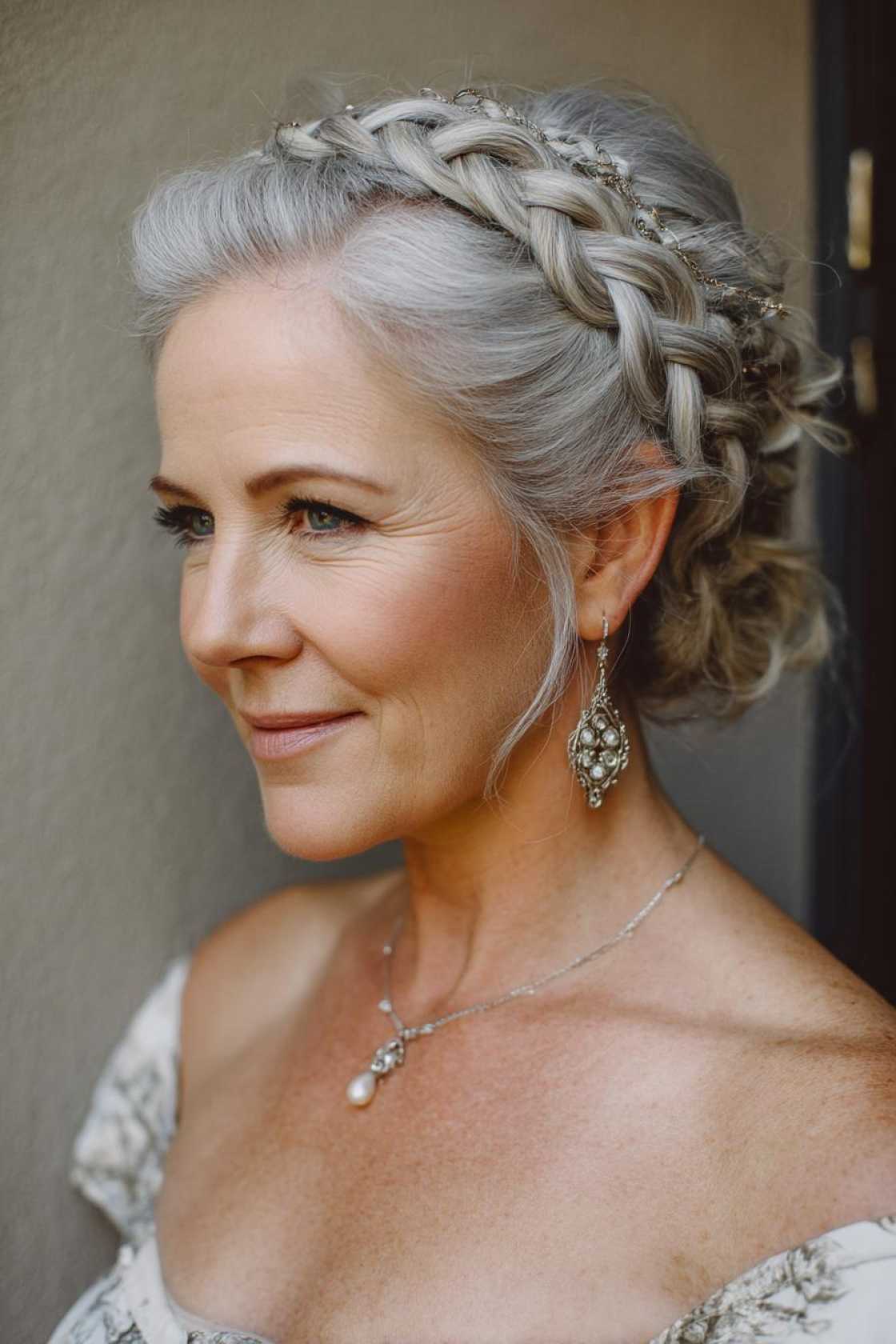 Wedding Day Glam: 20+ Stunning Hairstyle Inspirations for the Mother of the Groom. - 15. Braided Crown