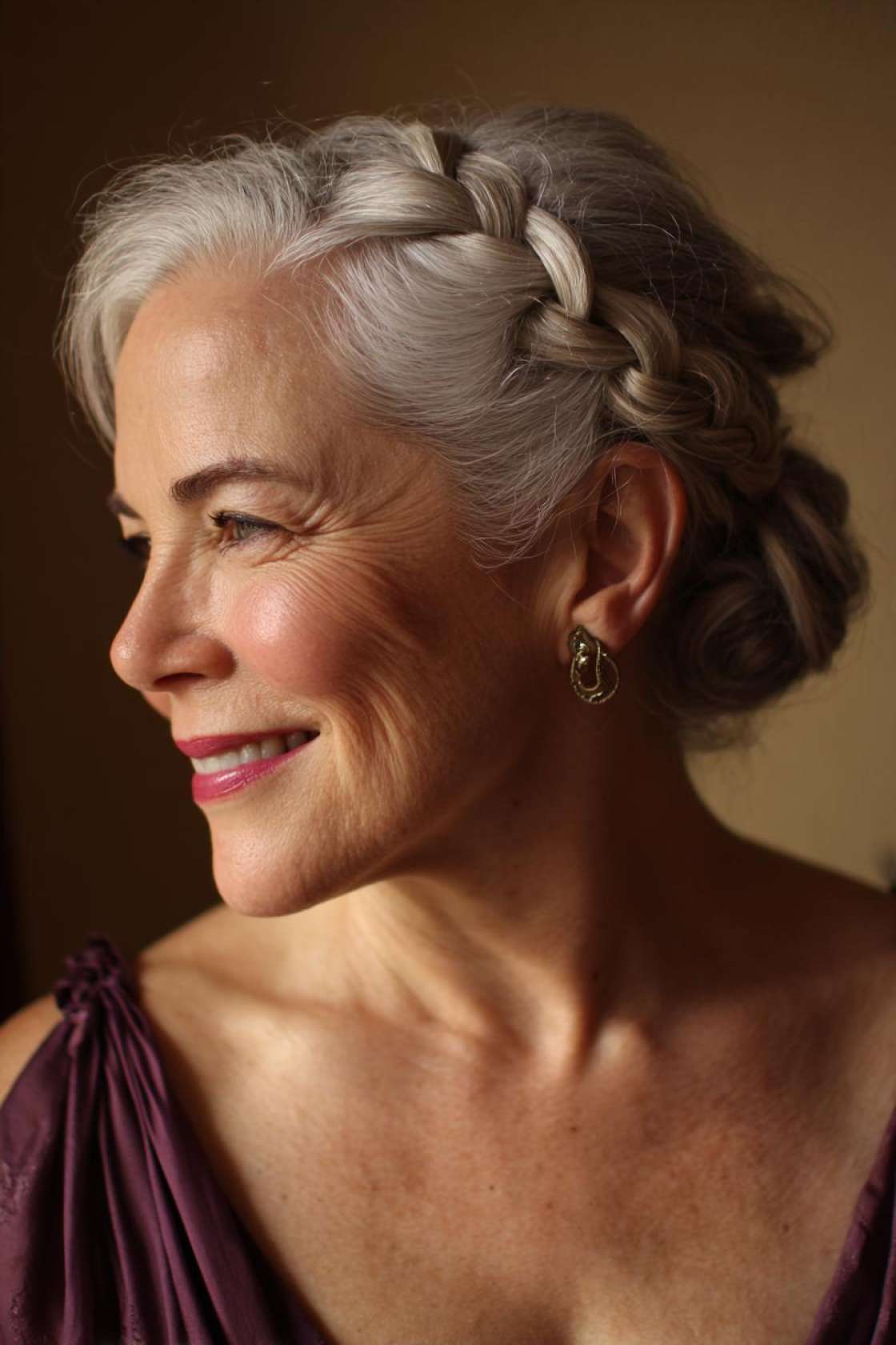 Age-Gracefully & Beautifully: 15+ Flattering Hairstyles for the Mother of the Bride. - 2. Updo with Braided Accent