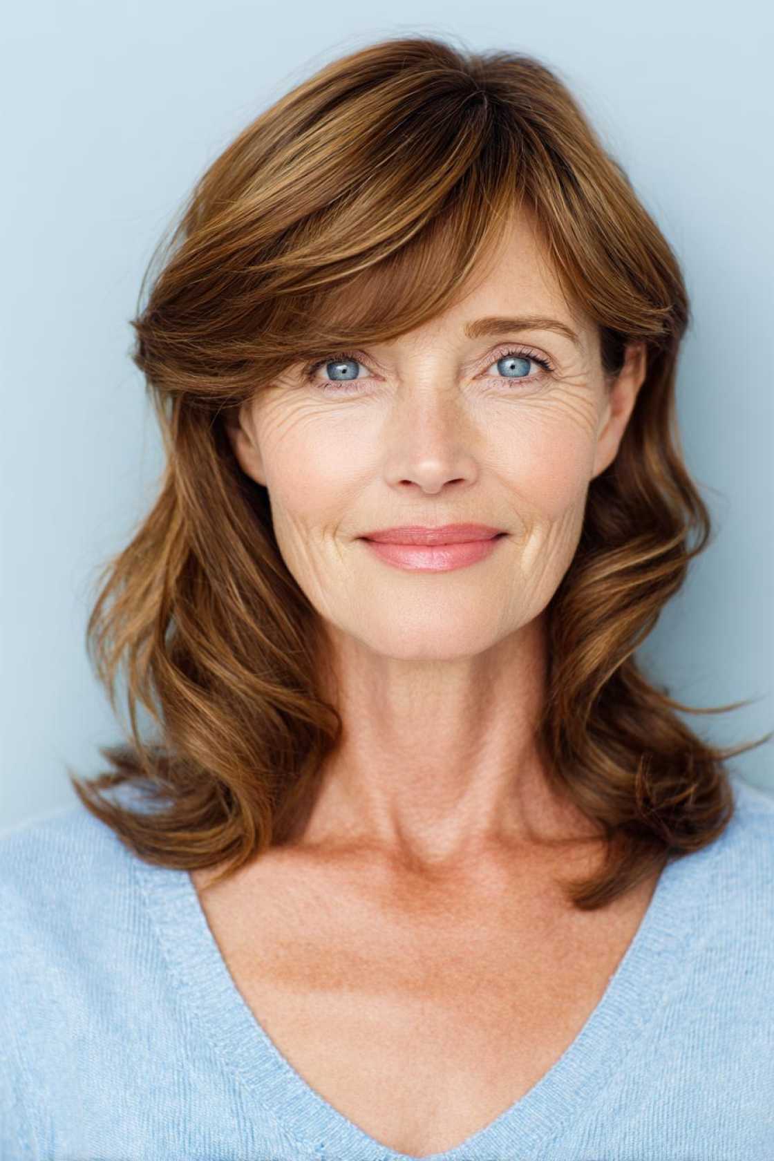 Age-Gracefully & Beautifully: 15+ Flattering Hairstyles for the Mother of the Bride. - 8. Side-Swept Bangs