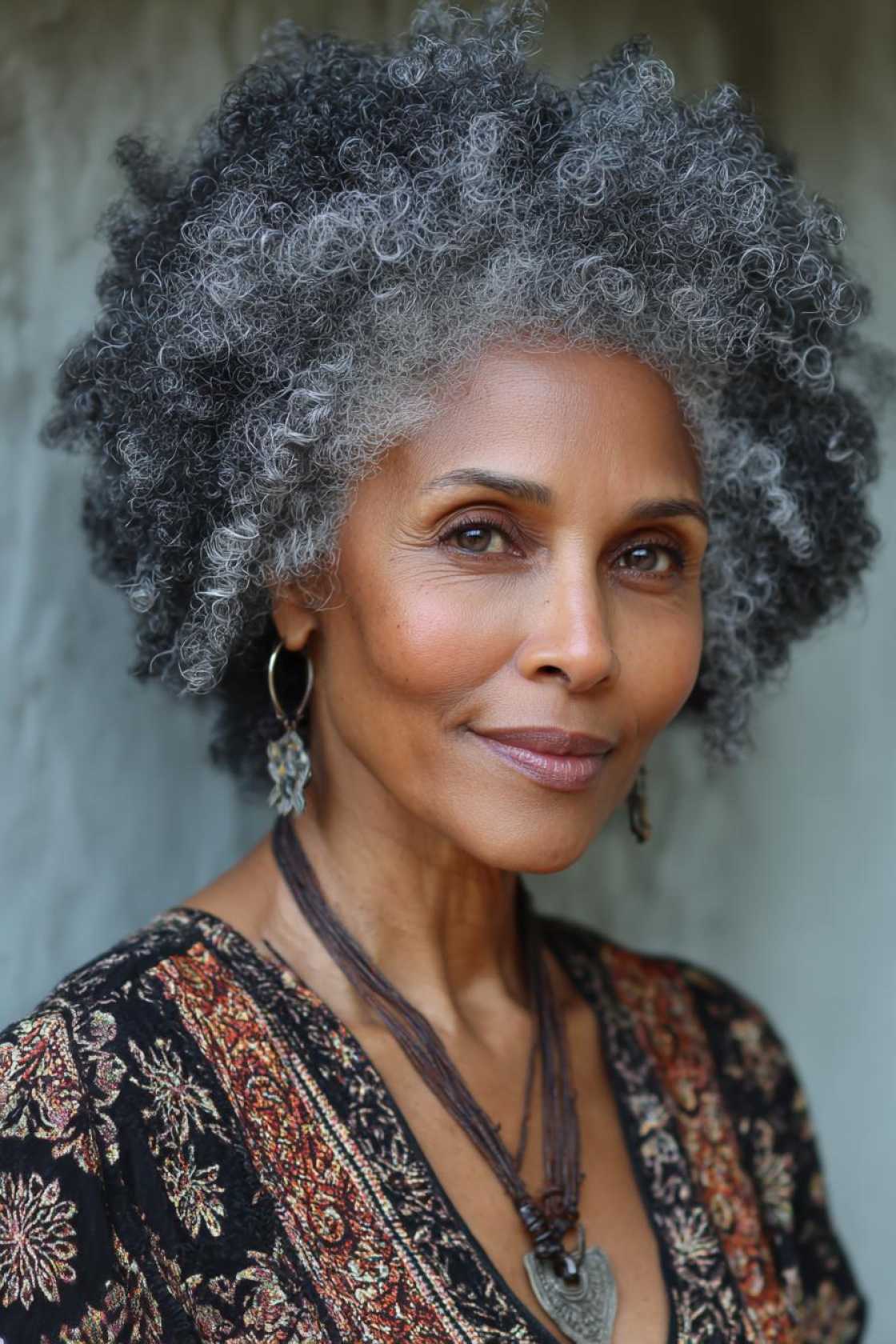 Ageless Curls: 20+ Chic & Modern Curly Hairstyle Ideas for Women Over 50. - 12. The Natural Afro Puff