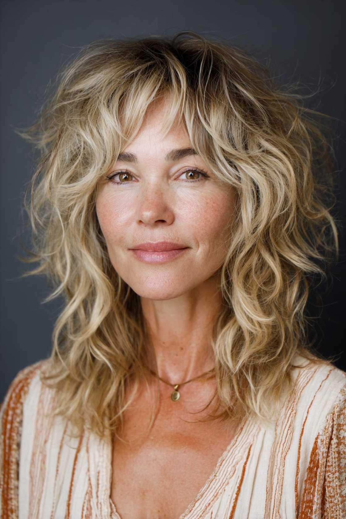 Ageless Curls: 20+ Chic & Modern Curly Hairstyle Ideas for Women Over 50. - 11. The Curly Shag with No Bangs