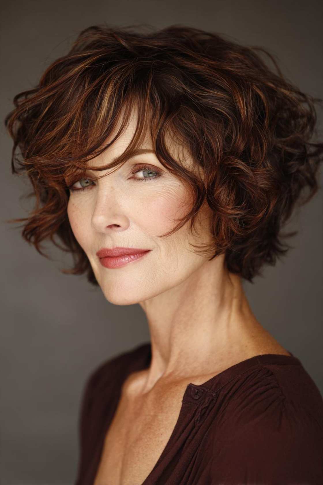 Ageless Curls: 20+ Chic & Modern Curly Hairstyle Ideas for Women Over 50. - 5. The Curly Bob with Side Swept Bangs