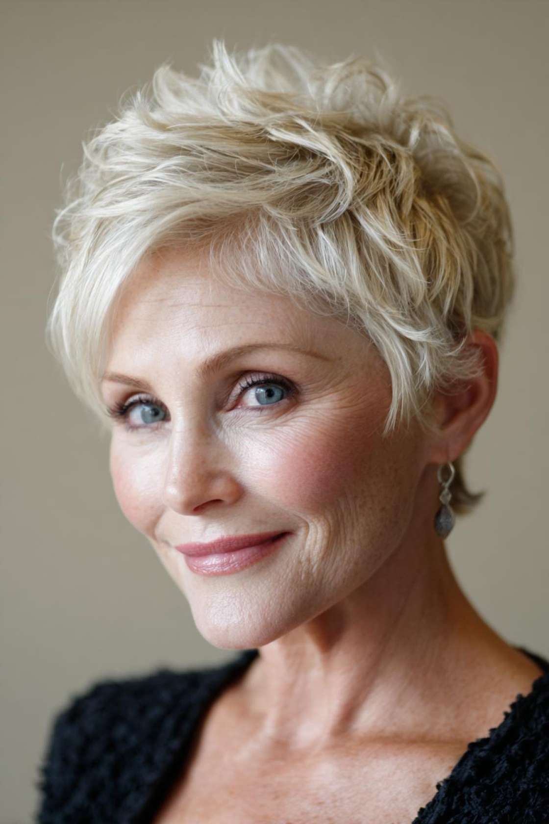 Classy Choices: 12+ Mother of the Groom Hairstyles (Updos, Bobs & Graceful Waves). - Textured Pixie Cut