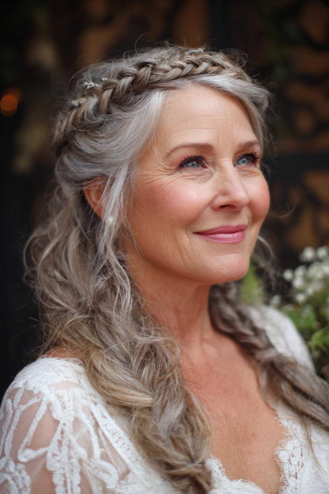 Classy Choices: 12+ Mother of the Groom Hairstyles (Updos, Bobs & Graceful Waves). - Braided Crown Updo