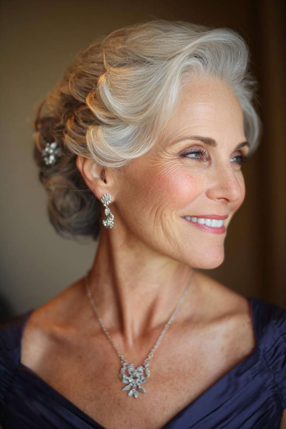 Classy Choices: 18+ Mother of the Groom Hairstyles (Updos, Bobs, Soft Waves). - 1. Classic Updo