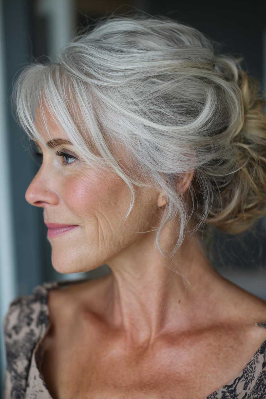 Classy Choices: 18+ Mother of the Groom Hairstyles (Updos, Bobs, Soft Waves). - 12. Messy Updo with Tendrils