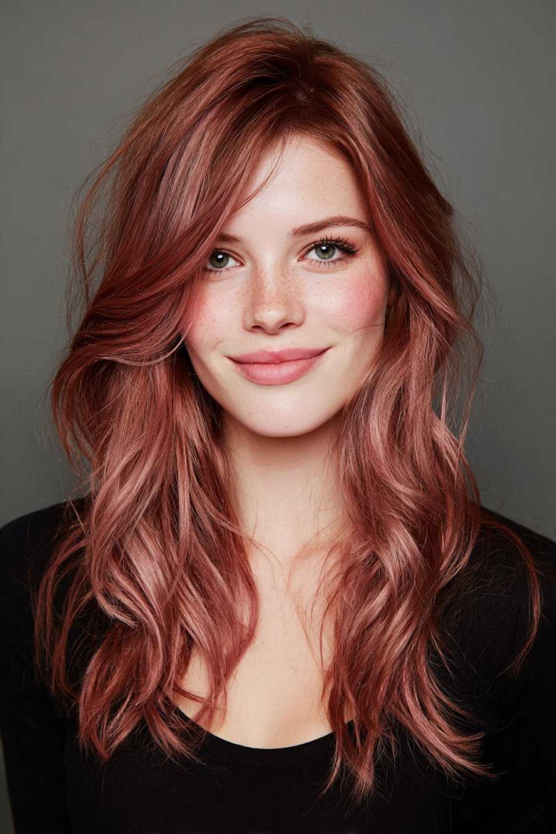 Is Rose Gold Your Next Hair Adventure? 18+ Inspiring Looks to Consider. - 14. Rose Gold on Dark Hair