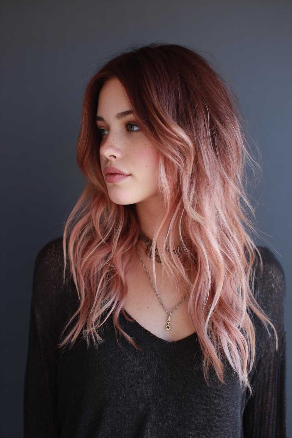 Is Rose Gold Your Next Hair Adventure? 18+ Inspiring Looks to Consider. - 11. Rose Gold with Dark Roots