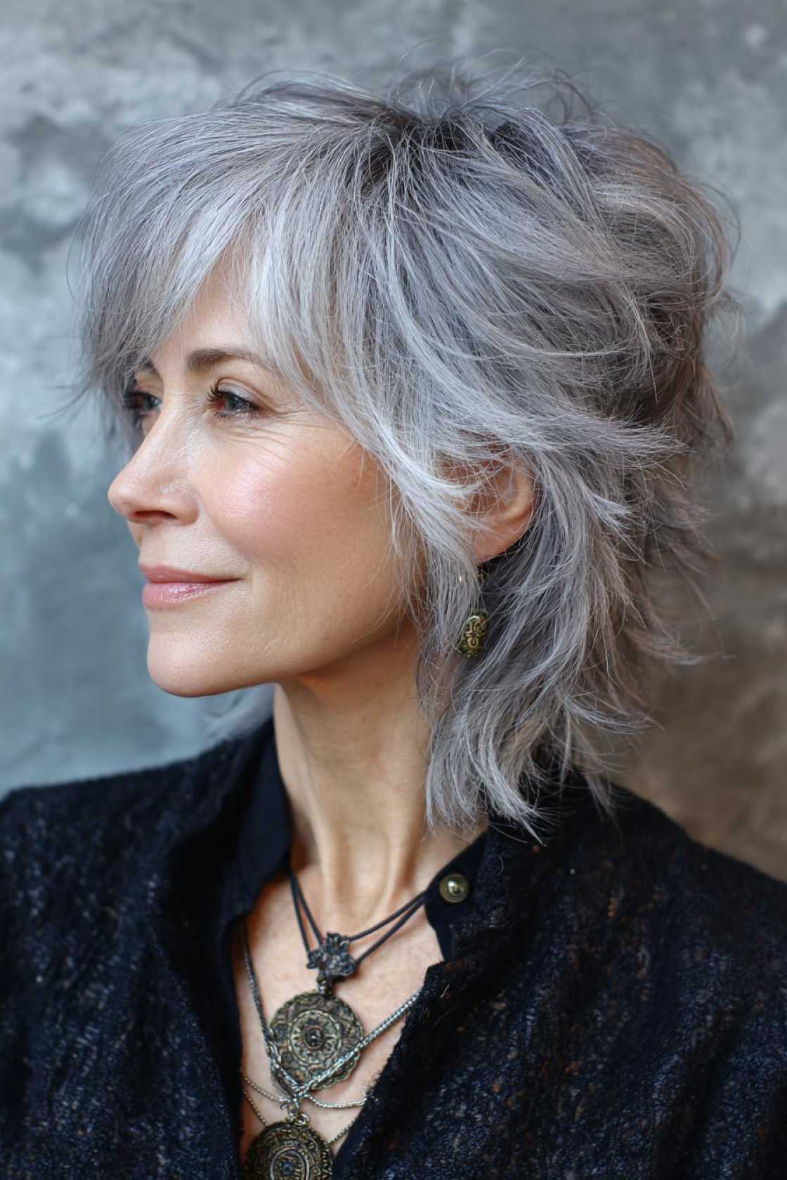 Liberate Your Locks: 15+ Chic Wash And Wear Haircuts for Women Over 50 (Effortless Style!). - 16. The Modern Shag