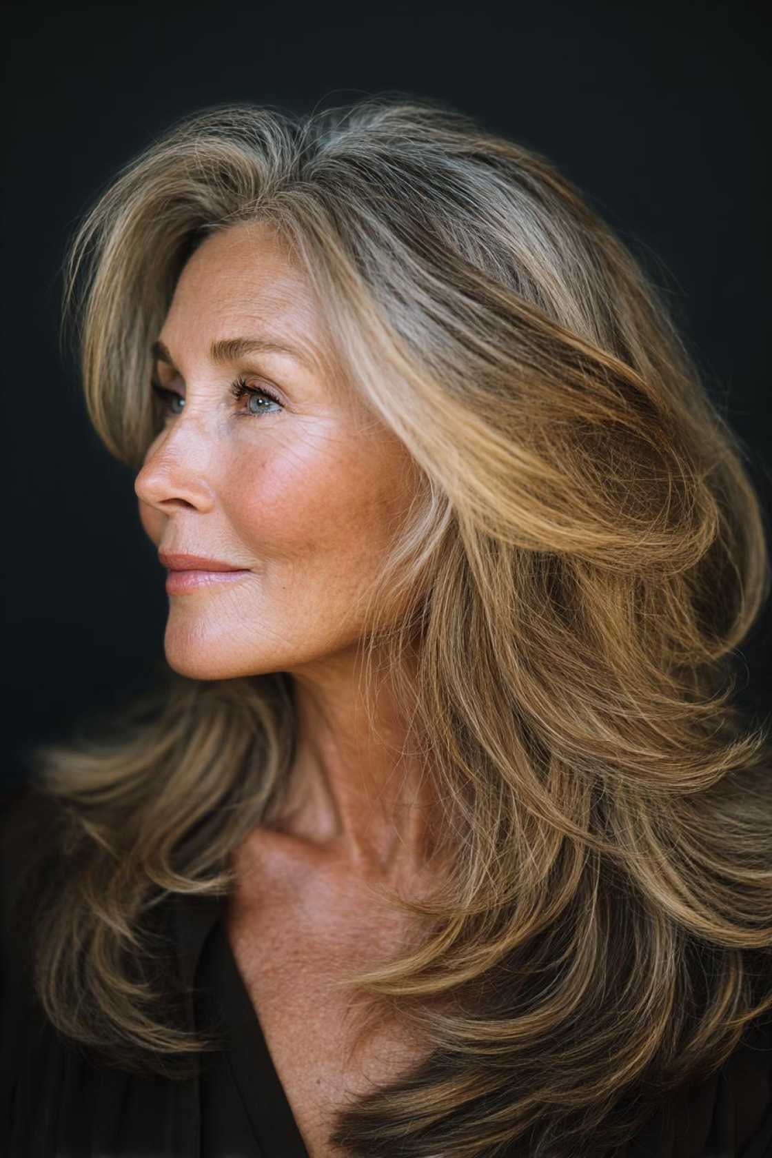 Liberate Your Locks: 15+ Chic Wash And Wear Haircuts for Women Over 50 (Effortless Style!). - 12. The Long, Layered Cut