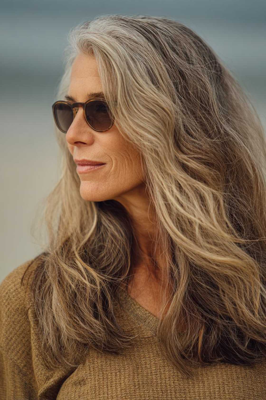 Long Hair, Don't Care (About Age!): 20+ Chic Long Hairstyle Ideas for Women Over 50. - 10. Beachy Waves with Balayage
