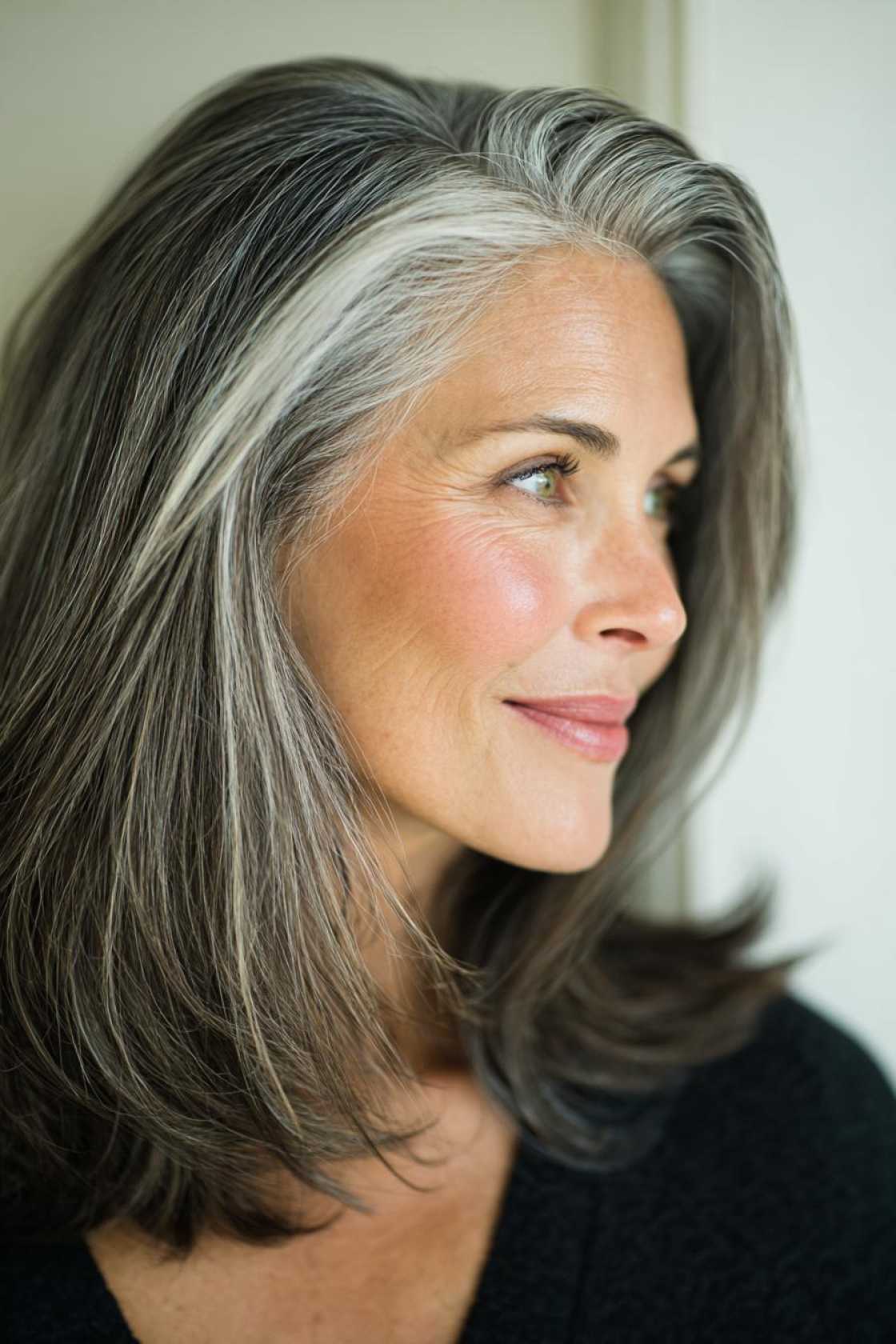 Long Hair, Don't Care (About Age!): 20+ Chic Long Hairstyle Ideas for Women Over 50. - 7. Long Hair with Deep Side Part