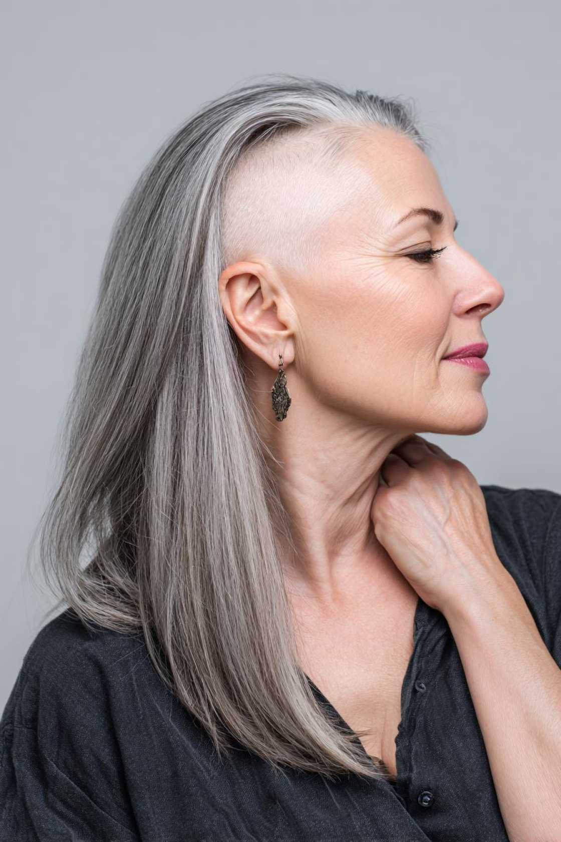 Long Hair, Don't Care (About Age!): 20+ Chic Long Hairstyle Ideas for Women Over 50. - 3. Long Hair with Subtle Undercut
