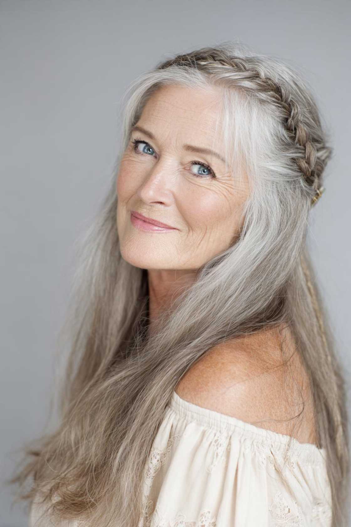 Long Hair, Don't Care (About Age!): 20+ Chic Long Hairstyle Ideas for Women Over 50. - 15. Long Hair with Braided Accent