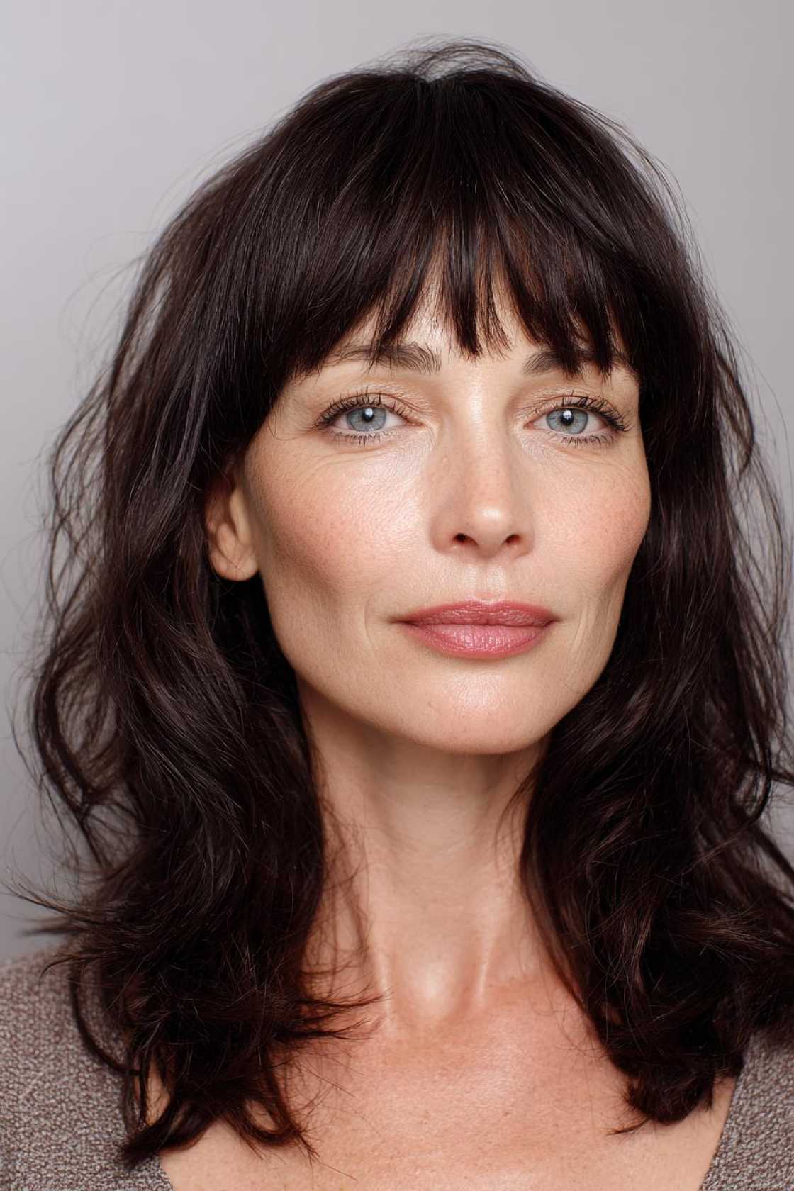 Refresh Your Look After 40: 25+ Stunning Medium Length Hairstyle Inspirations. - 20. Mid-Length with Bangs