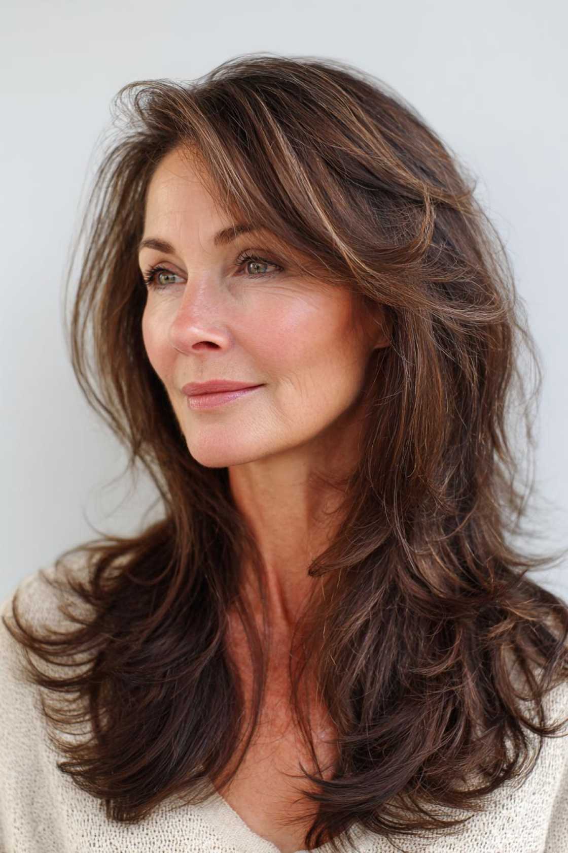 The 2025 Edit: 20+ Chic & Modern Long Haircuts for Women Over 50 (and Beyond!). - 21. The Soft Layered Cut