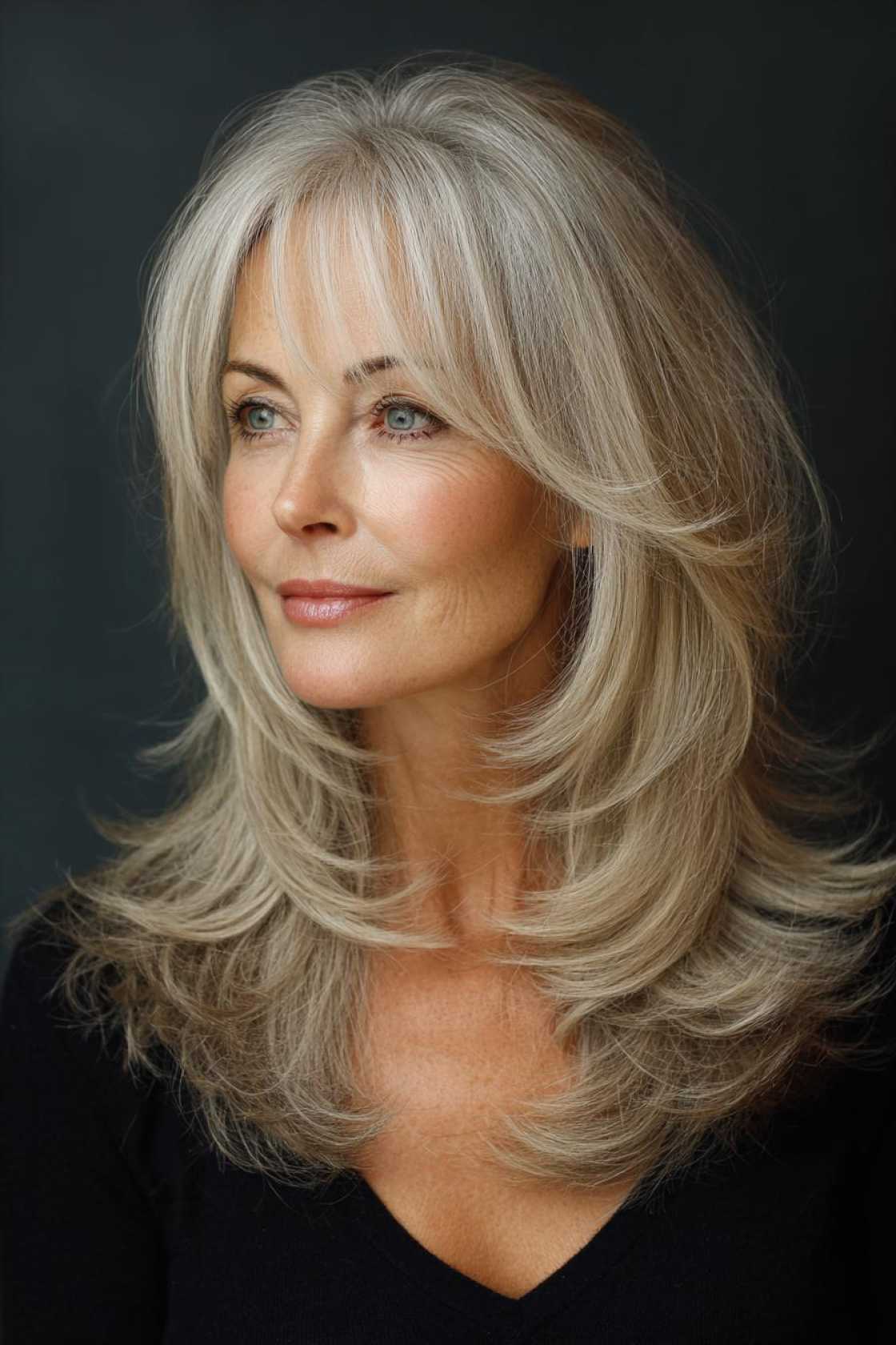 The 2025 Edit: 20+ Chic & Modern Long Haircuts for Women Over 50 (and Beyond!). - 12. The Graduated Layers