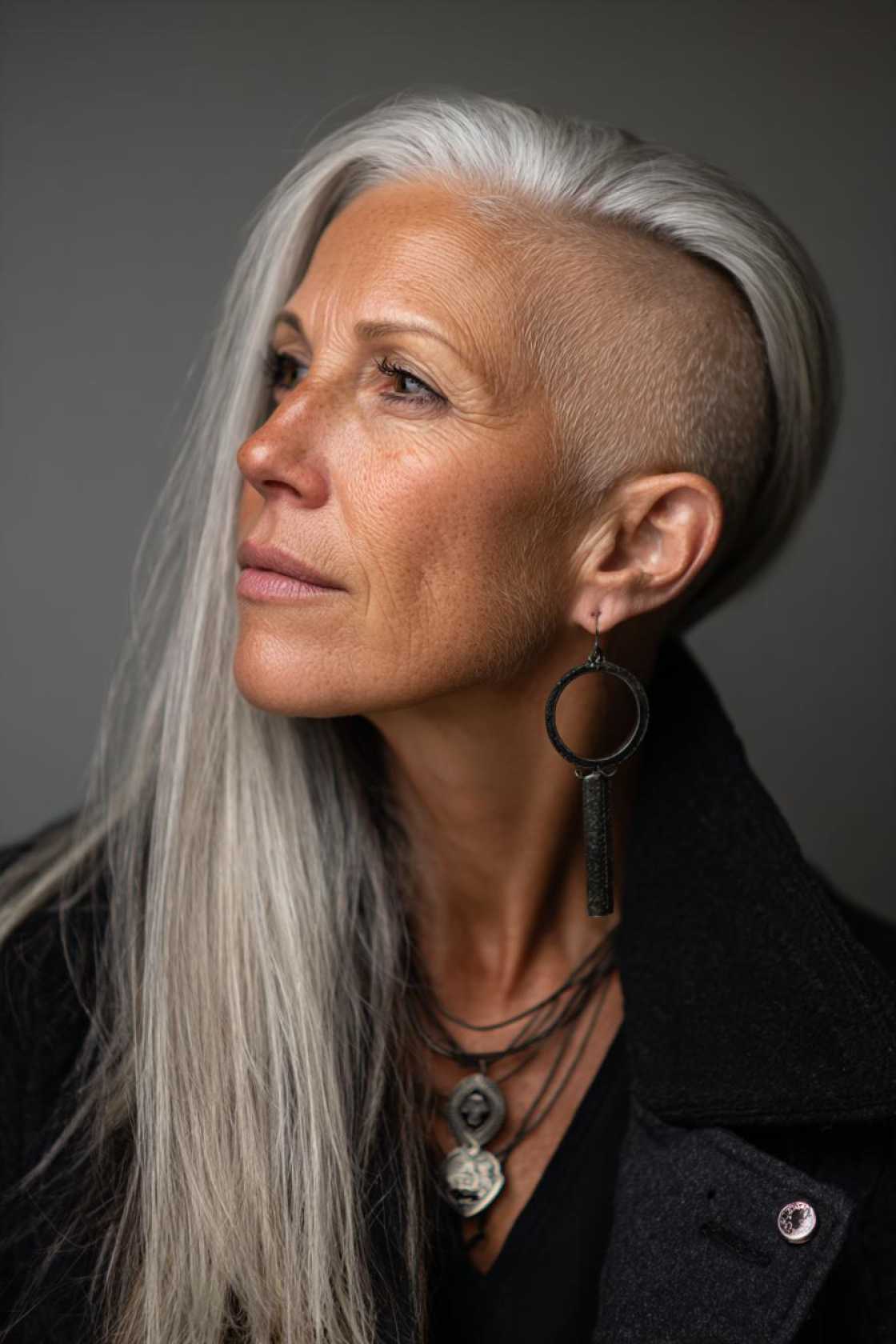 The 2025 Edit: 20+ Chic & Modern Long Haircuts for Women Over 50 (and Beyond!). - 4. The Long Hair with Undercut
