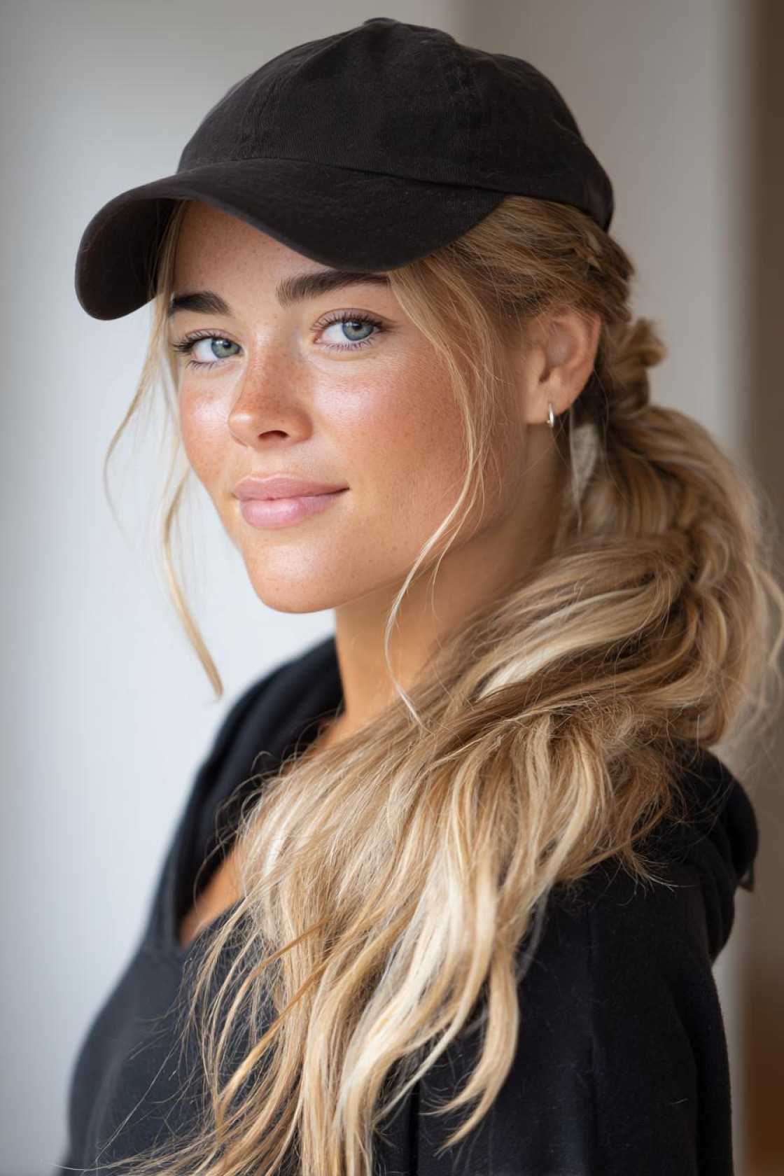 Your Go-To Guide for Game Day Glam: 12+ Baseball Hat Hairstyles That Always Win. - 2. Side Ponytail