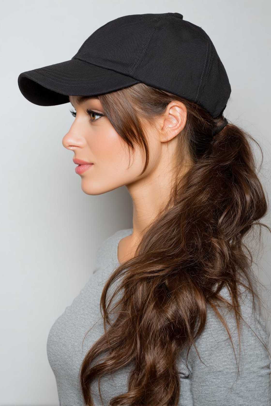 Your Go-To Guide for Game Day Glam: 12+ Baseball Hat Hairstyles That Always Win. - 8. Half-Up Half-Down