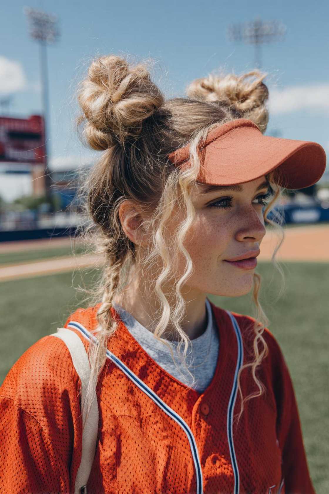 Your Go-To Guide for Game Day Glam: 12+ Baseball Hat Hairstyles That Always Win. - 6. Space Buns