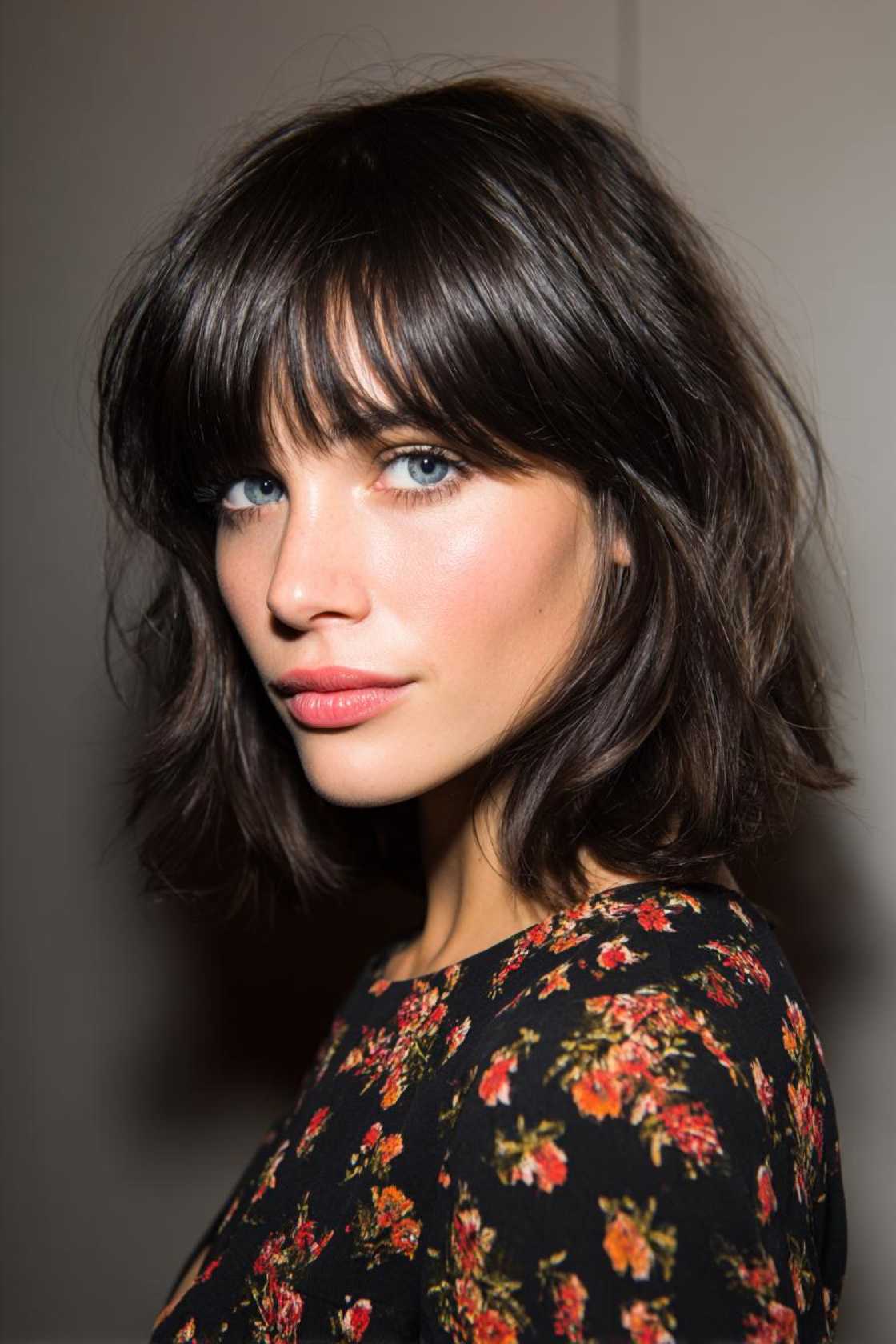 Your Spring 2025 Hair Refresh: 20+ Chic Medium-Length Cut Ideas to Inspire. - 14. Textured Cut with Side-Swept Bangs