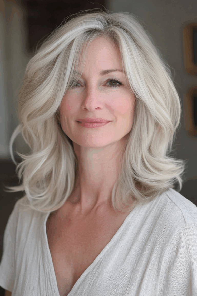 Age is Just a Number: 15+ Very Layered Medium Haircuts That Radiate Confidence Over 50.