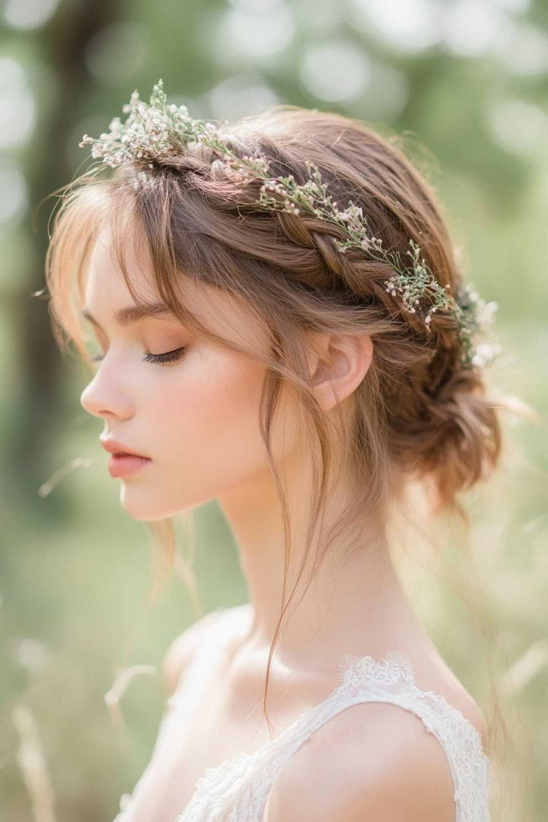 12+ Romantic Fall Updos Perfect for Weddings and Special Occasions 2025 - Romantic Fall Updo #12: Braided Crown wi