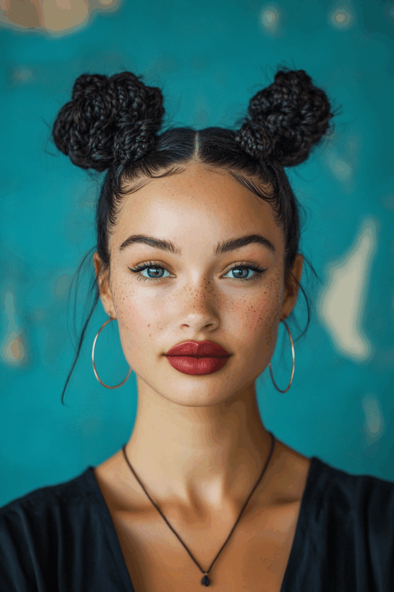 Playful Perfection: 12+ Trendy Half-Up Space Bun Hairstyles for Every Occasion Playful Perfection: 12+ Trendy Half-Up Space Bun Hairstyles for Every Occasion