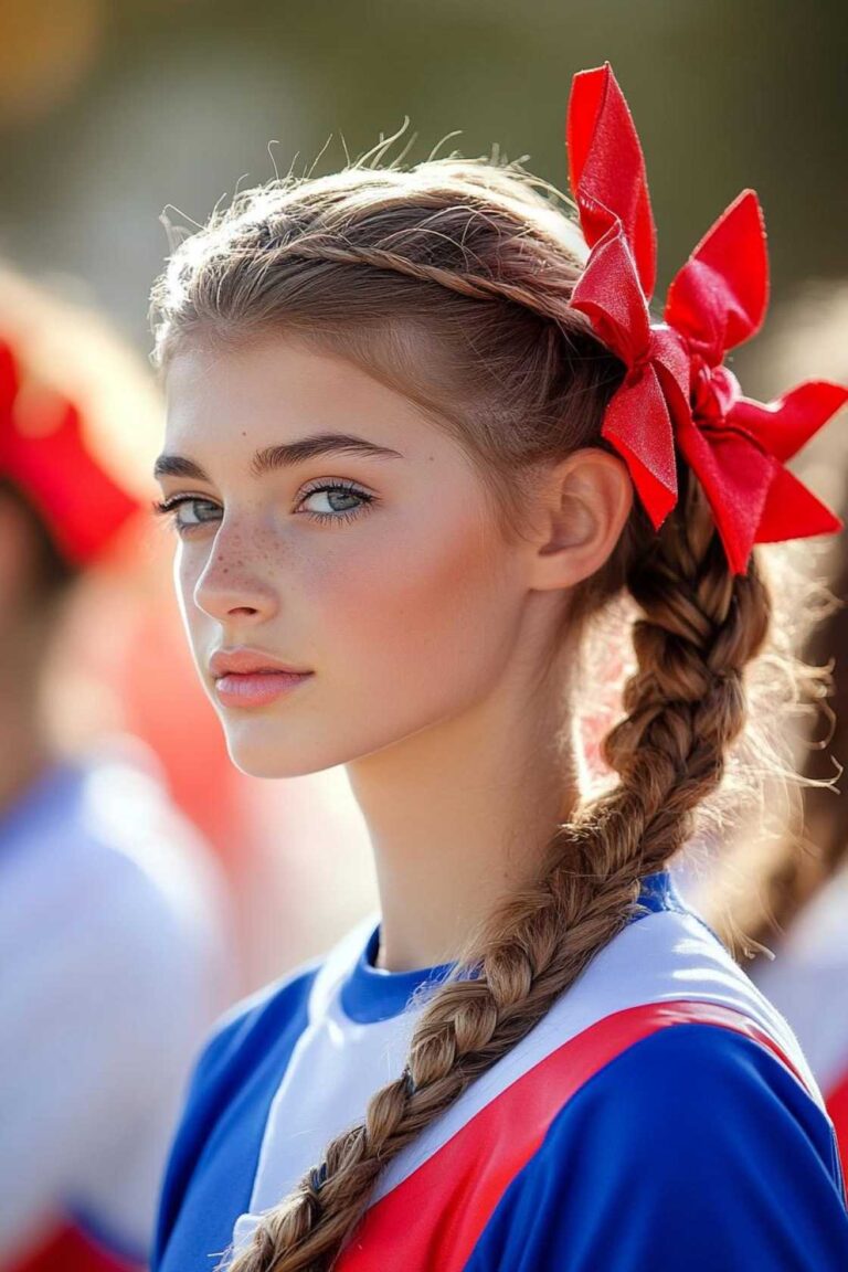 From Ponytails to Braids: 13+ Cute Cheer Hair Ideas with Bows You’ll Love From Ponytails to Braids: 13+ Cute Cheer Hair Ideas with Bows You’ll Love