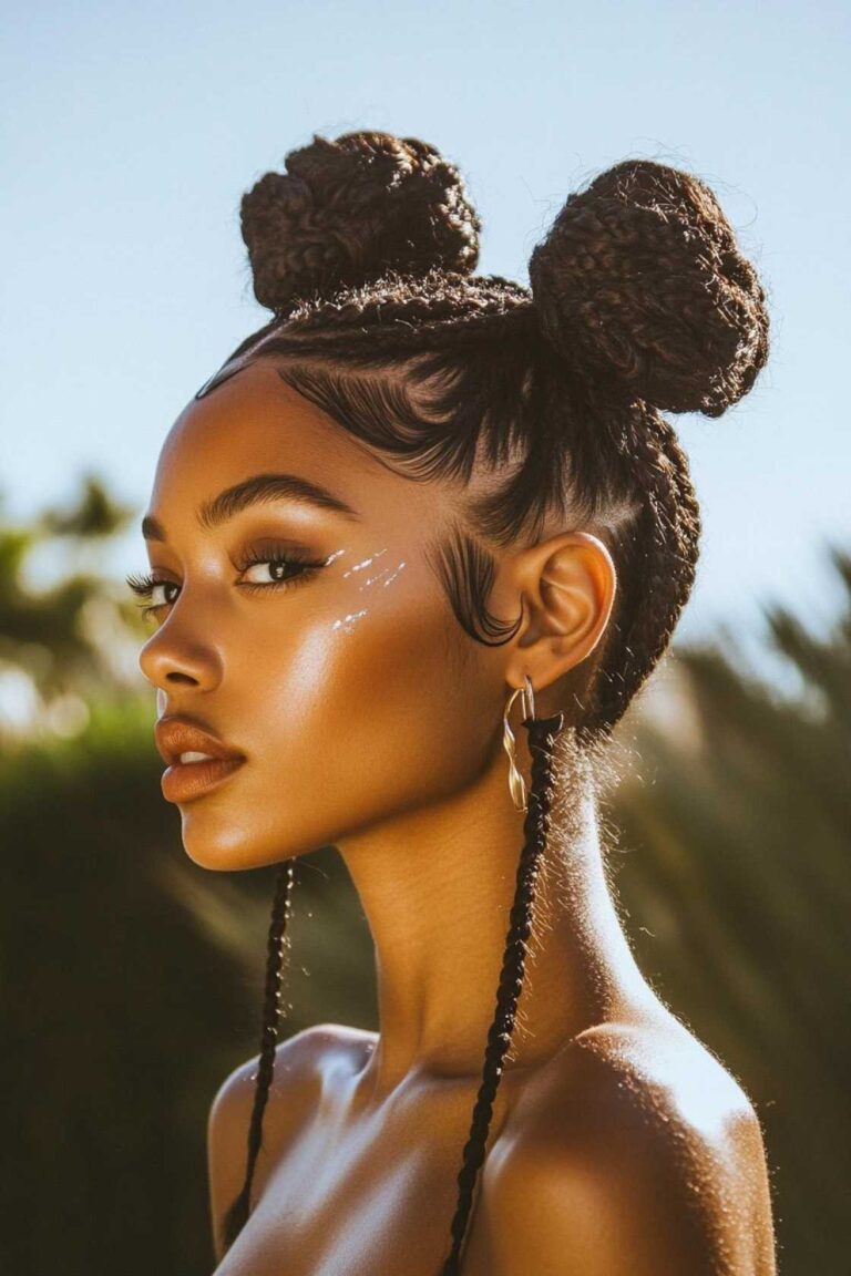 12+ Space Buns with Braids Adding Trendy Twist and Cute Festival Energy
