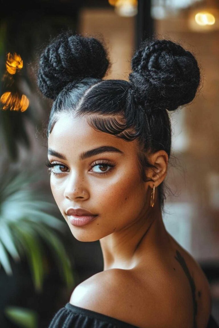13+ Braided Space Bun Hairstyles Bringing Playful Texture and Lift