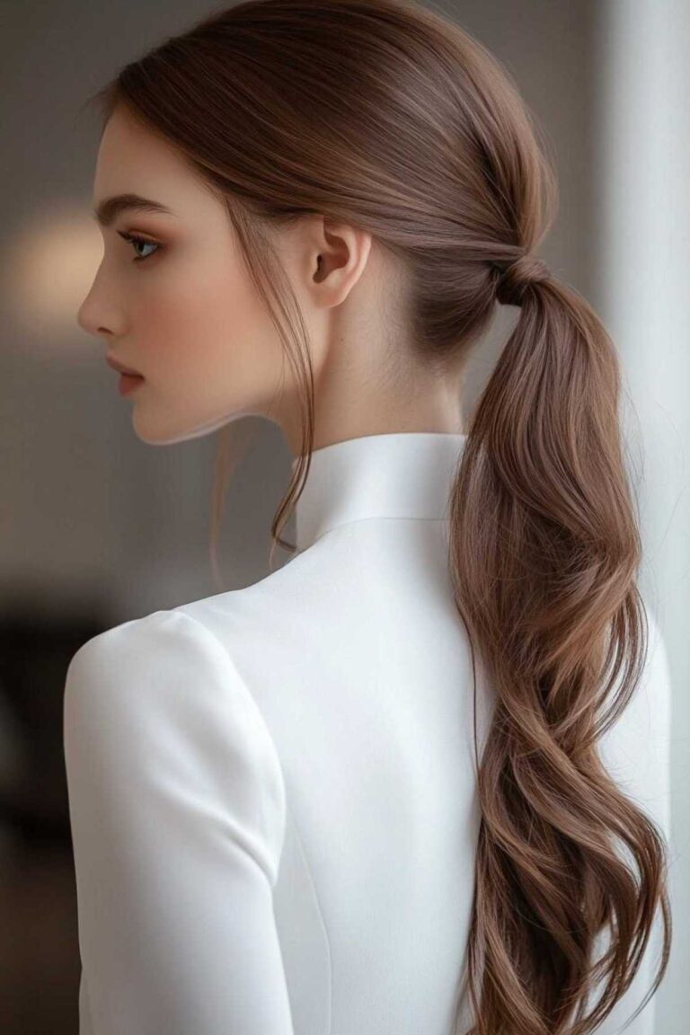 12+ Sleek Low Ponytail Hairstyles with Polished Center Part 12+ Sleek Low Ponytail Hairstyles with Polished Center Part