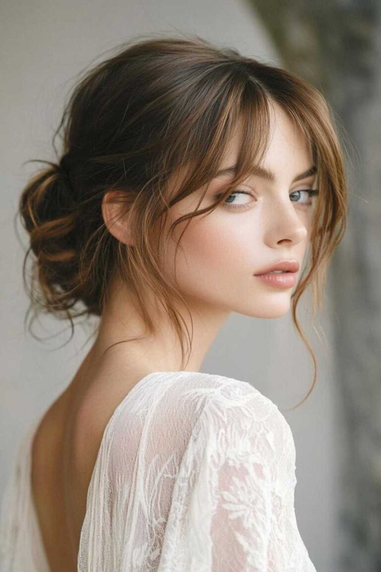 13+ Messy Low Bun Hairstyles Styled with Intentional Texture